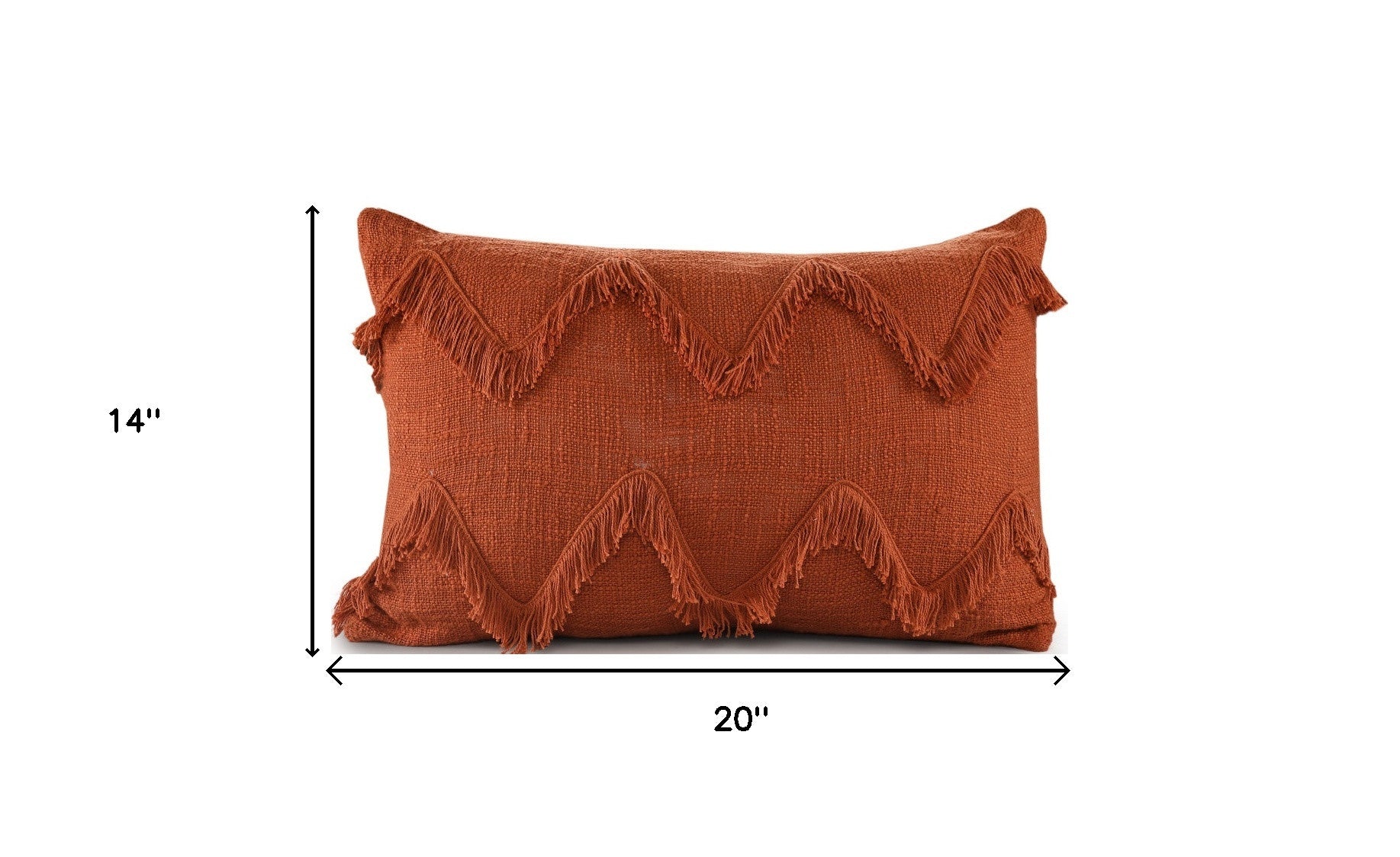 14" X 20" Cinnamon Chevron Cotton Lumbar Throw Pillow With Texture