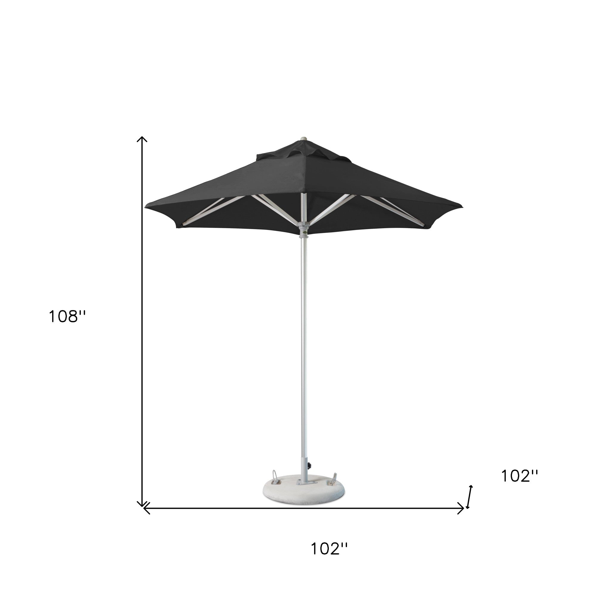 9' Black Polyester Round Market Patio Umbrella