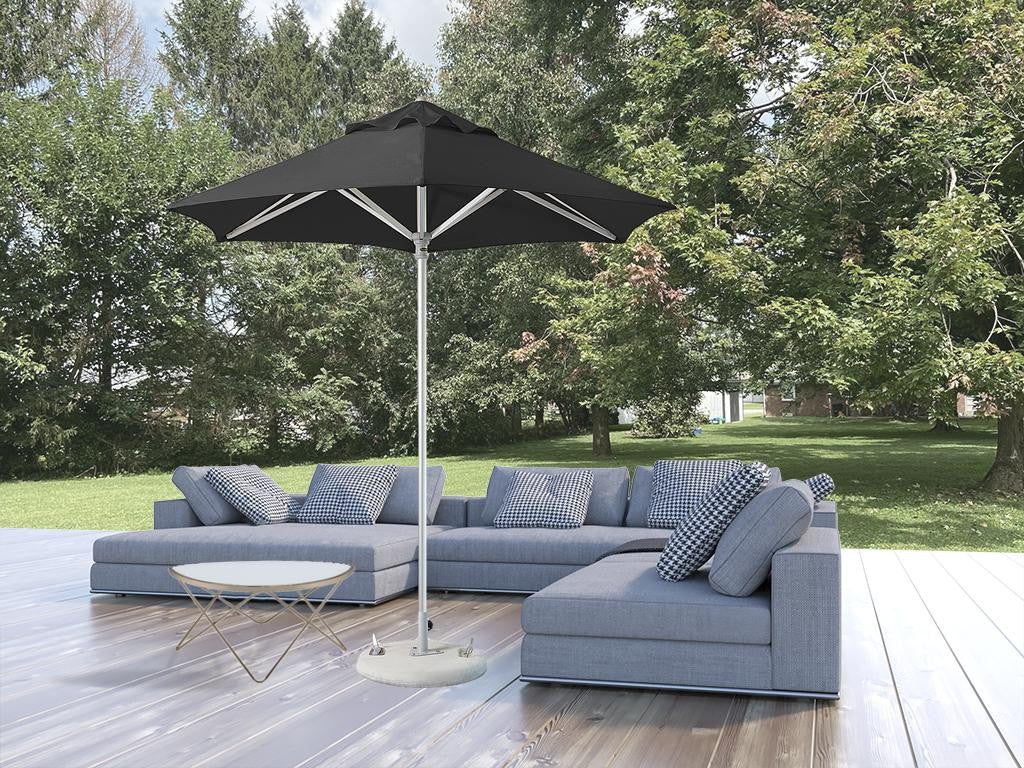 9' Black Polyester Round Market Patio Umbrella