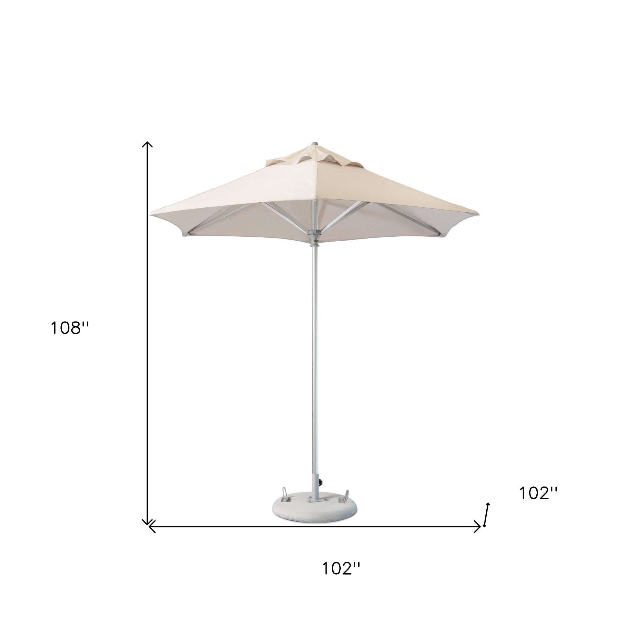 9' Ecru Polyester Round Market Patio Umbrella