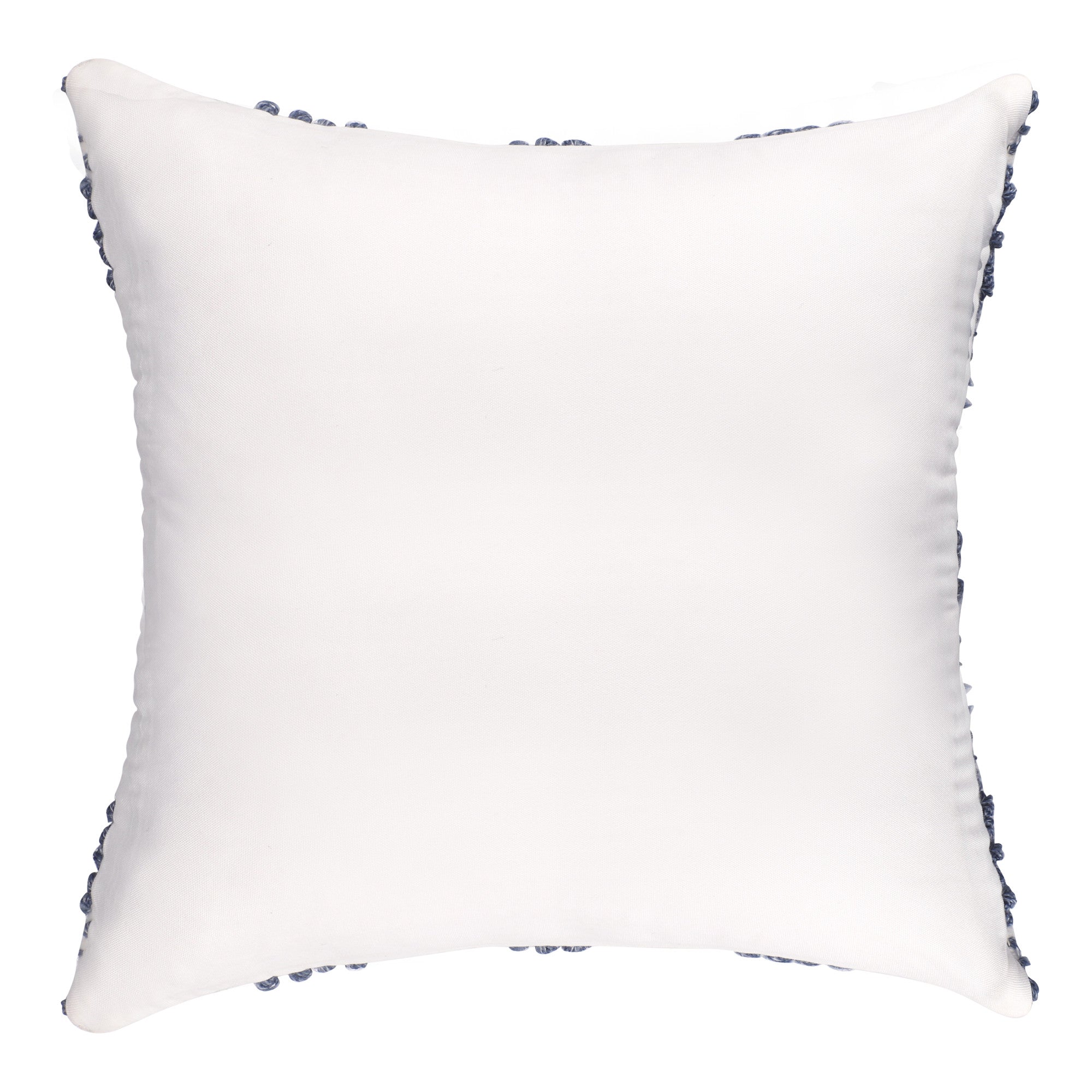 20" White and Natural Diamond Throw Pillow