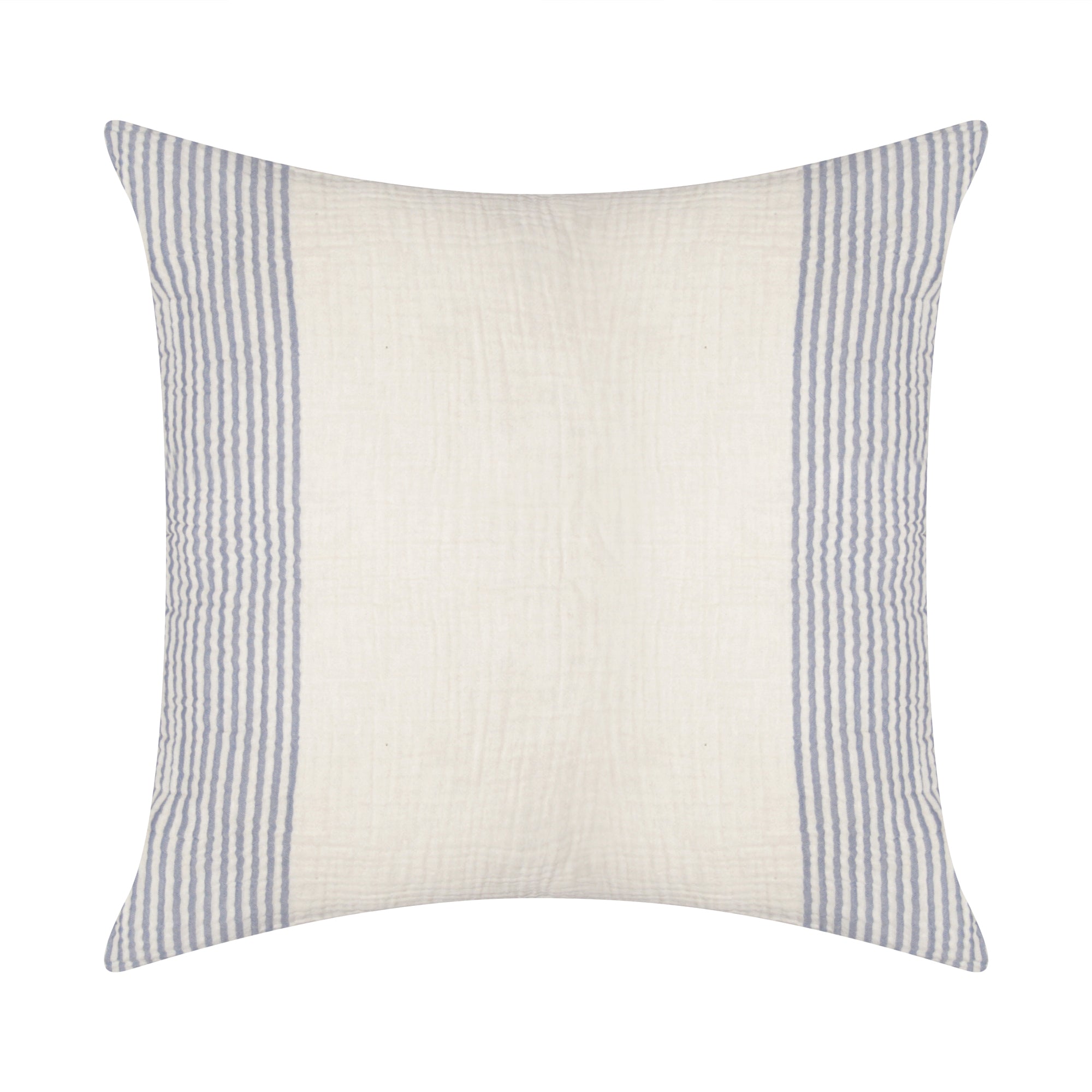 22" Blue Striped Cotton Throw Pillow