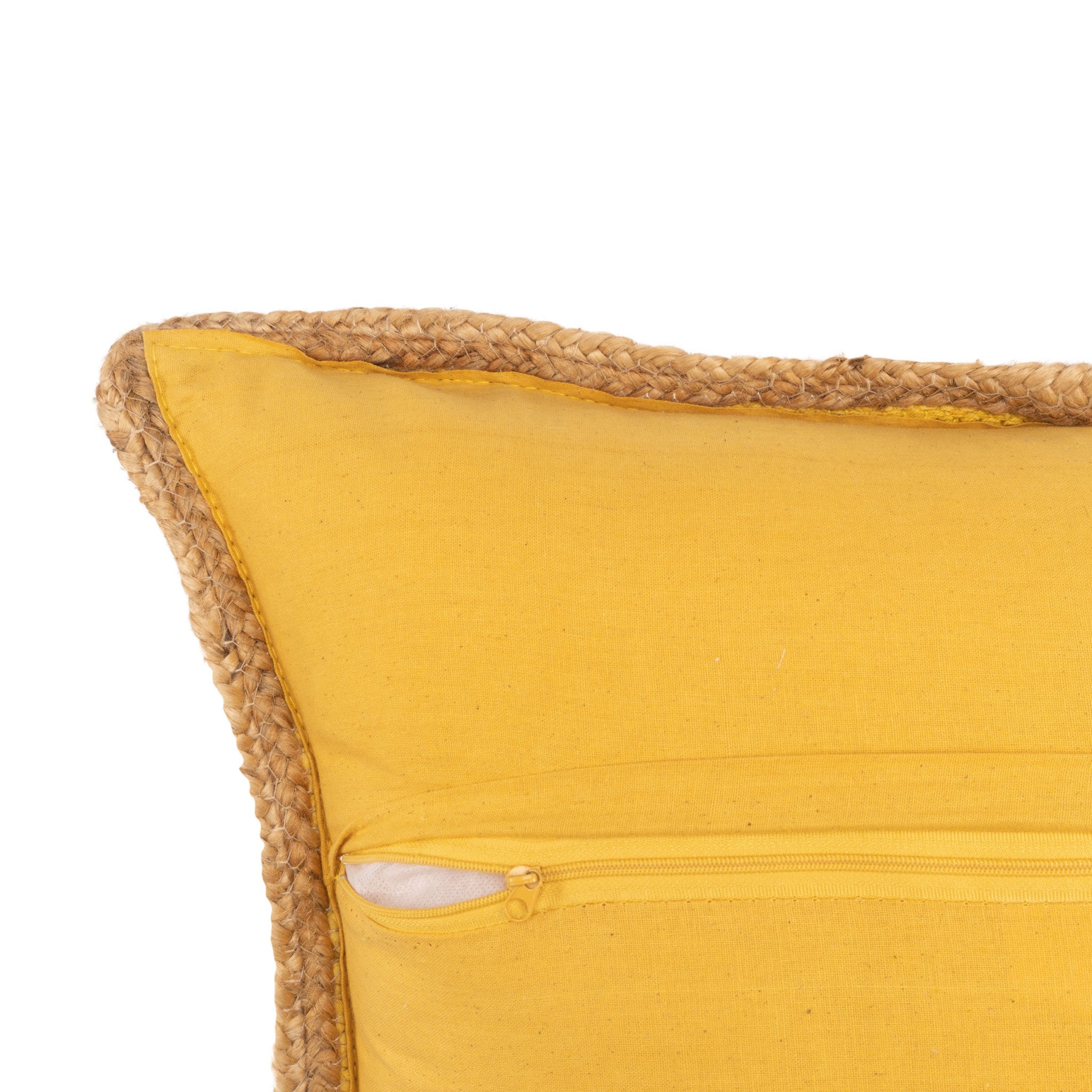 Set of Two Yellow Cotton Throw PillowS