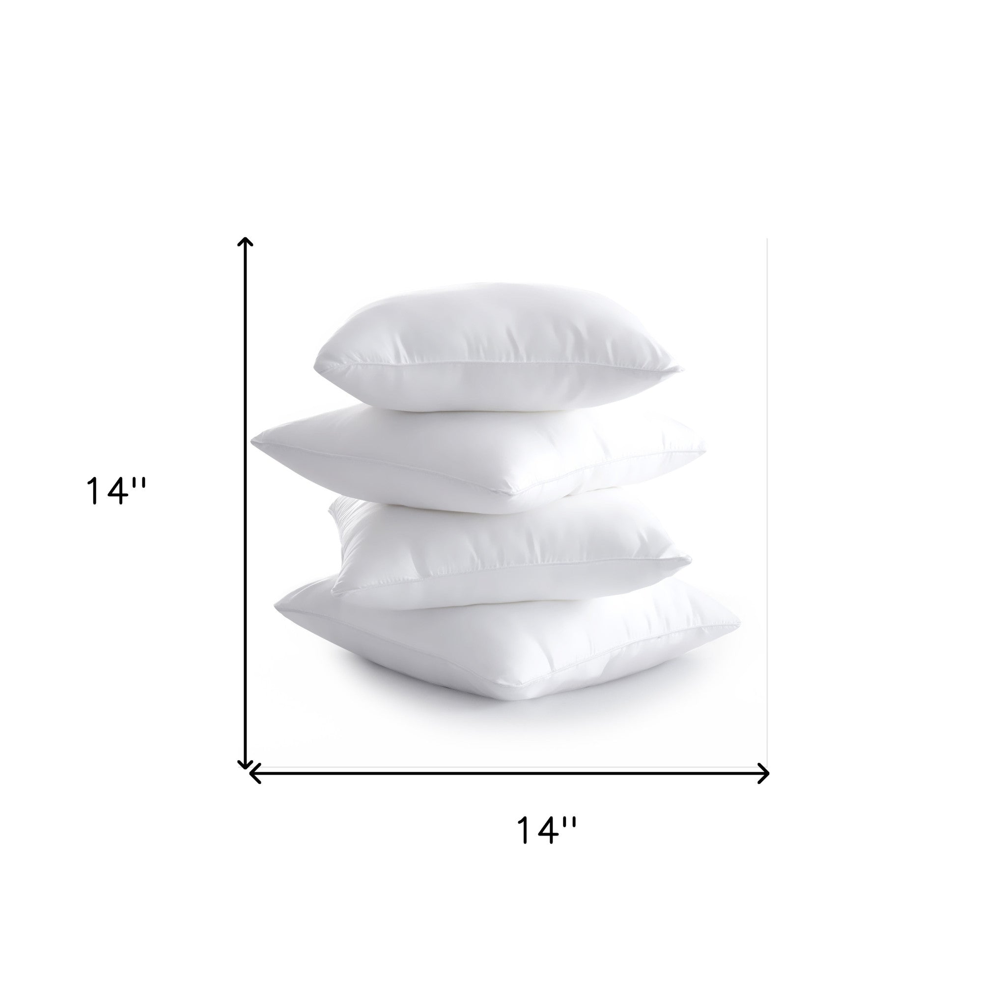 Set of Four 14" Microfiber Indoor Outdoor Throw Pillow Inserts