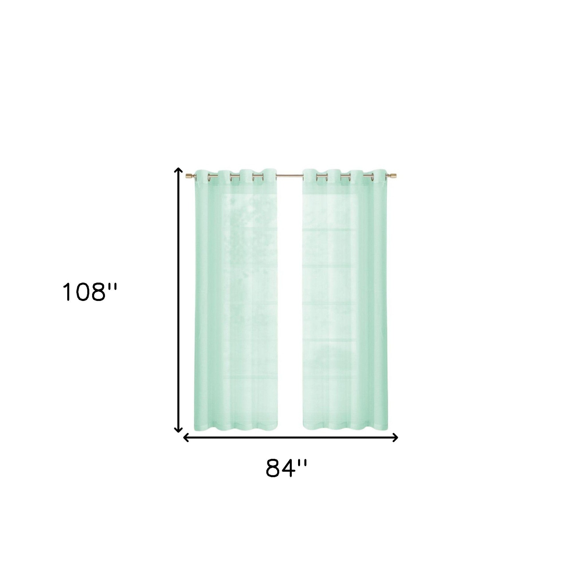 Set of Two 84"  Aqua Solid Modern Window Panels